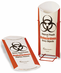 Heathrow Scientific Biohazardous Disposal Pouches & Stand