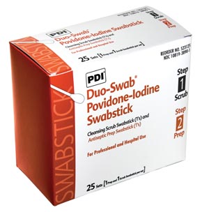 PDI POVIDONE IODINE SCRUB & PREP SWABSTICKS