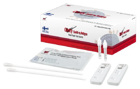 Clarity COVID-19 Antigen Rapid Test Kits, Includes 25 Tests, 25 NP Swabs, 25 Buffers, Package Insert, QSG, 1 Negative Control, and 1 Positive Control per kt